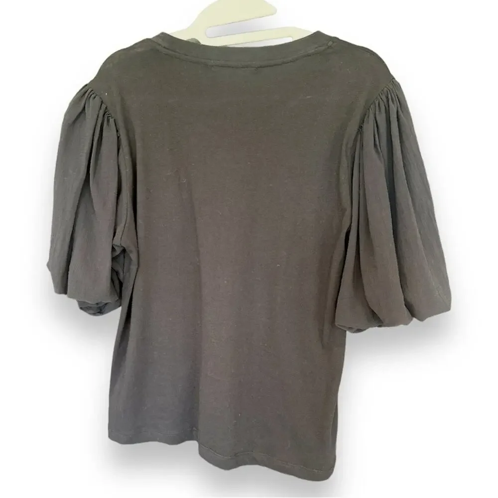 Sanctuary - Dream State Tee, Black Puff Sleeve Top Size Medium - Picture 13 of 13